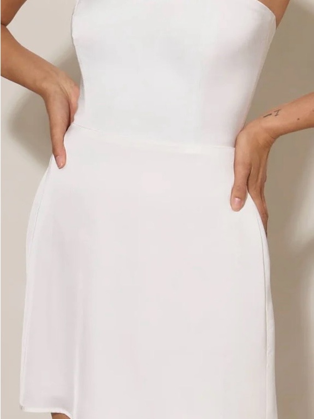 Park & Fifth White Strapless A-Line Dress